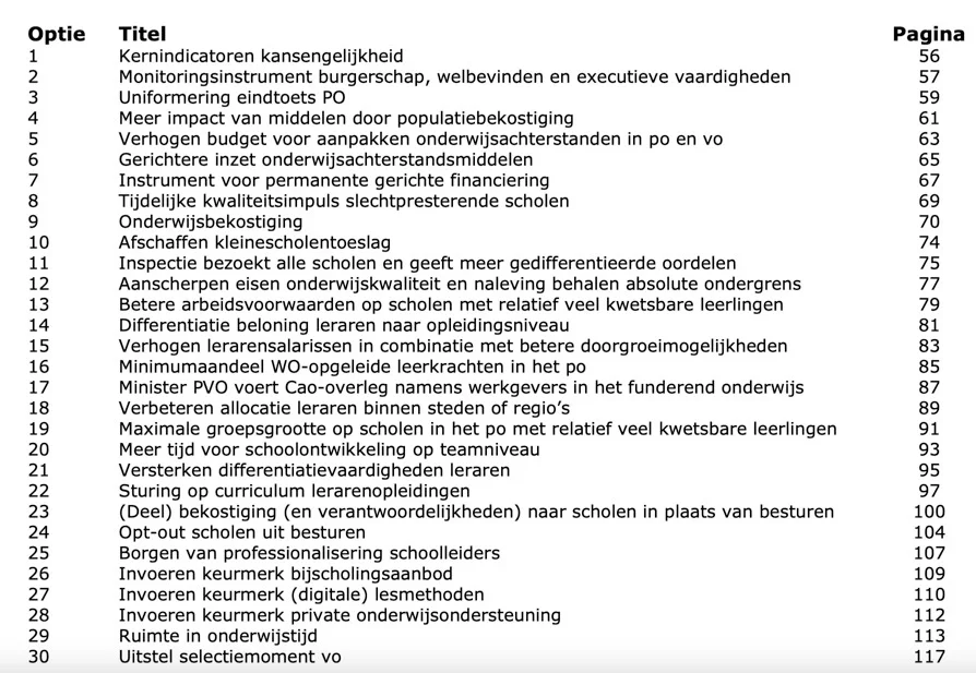 Beleidsopties ibo werkgroep