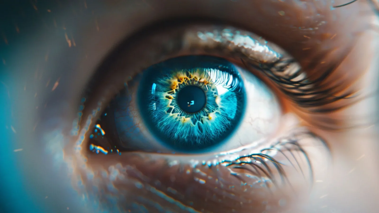 Close-up van een blauw oog
